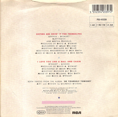 Eurythmics, Aretha Franklin - Sisters Are Doin' It For Themselves tweedehands 7 inch LP bij Run4Records