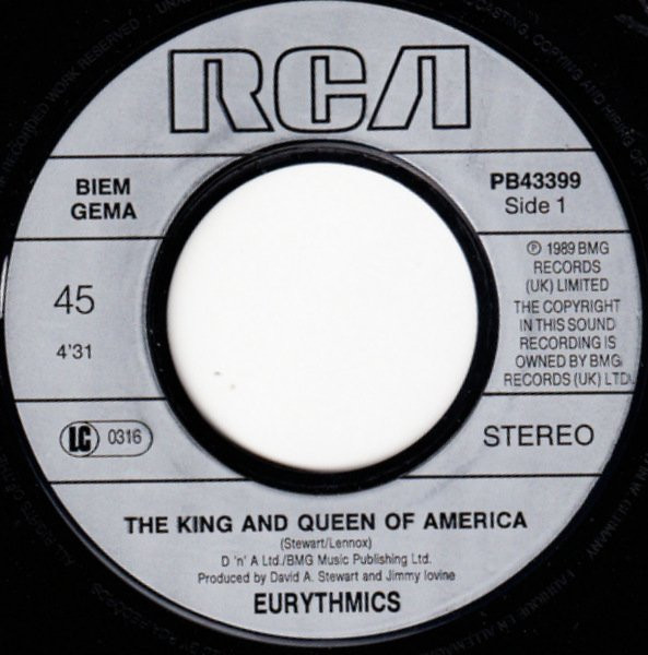 Eurythmics - The King And Queen Of America tweedehands 7 inch LP bij Run4Records