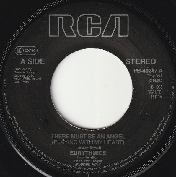 Eurythmics - There Must Be An Angel (Playing With My Heart) tweedehands 7 inch LP bij Run4Records