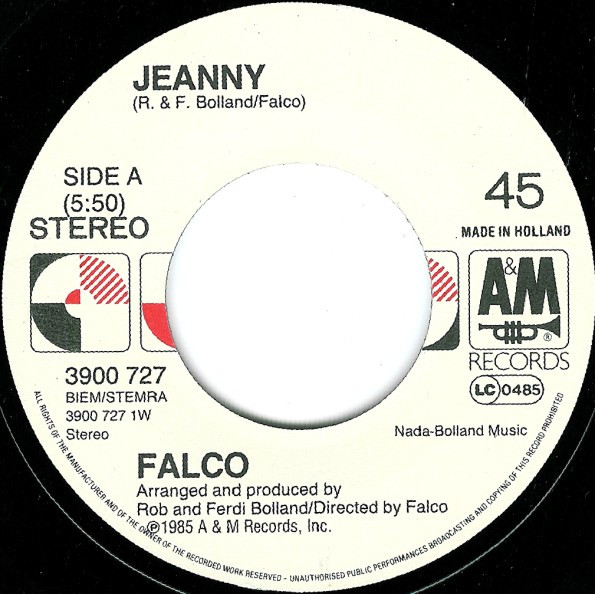 Falco - Jeanny (Part 1) tweedehands 7 inch LP bij Run4Records