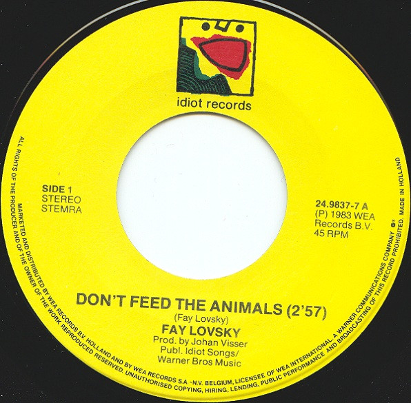 Fay Lovsky - Don't Feed The Animals tweedehands 7 inch LP bij Run4Records
