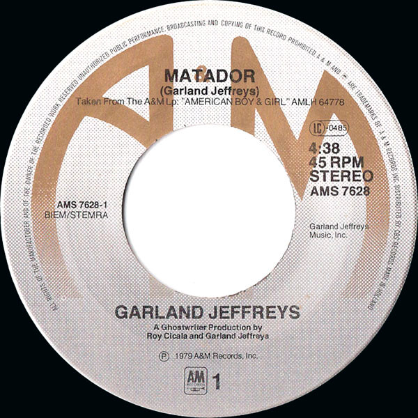 Garland Jeffreys - Matador tweedehands 7 inch LP bij Run4Records