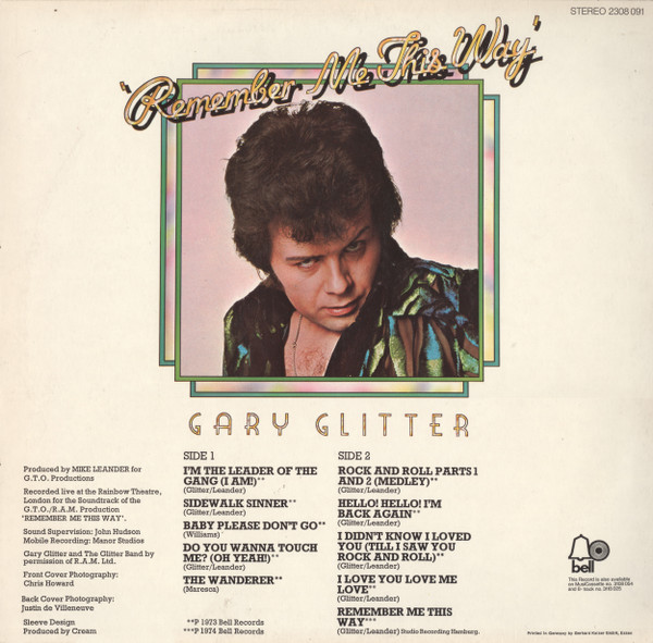 Gary Glitter - Remember Me This Way tweedehands rock LP bij Run4Records