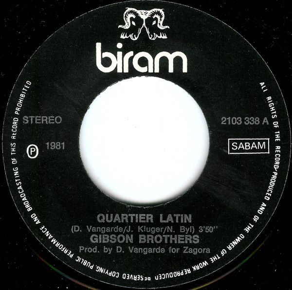 Gibson Brothers - Quartier Latin tweedehands 7 inch LP bij Run4Records