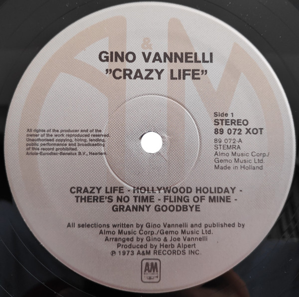 Gino Vannelli - Crazy Life tweedehands pop LP bij Run4Records