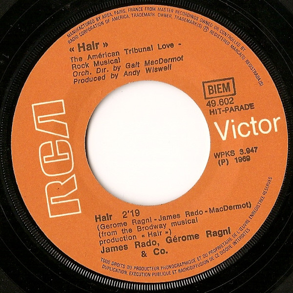 "Hair" Original Broadway Cast - Aquarius / Hair tweedehands 7 inch LP bij Run4Records