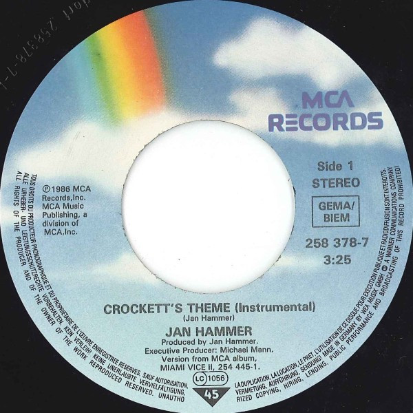 Jan Hammer - Crockett's Theme tweedehands 7 inch LP bij Run4Records
