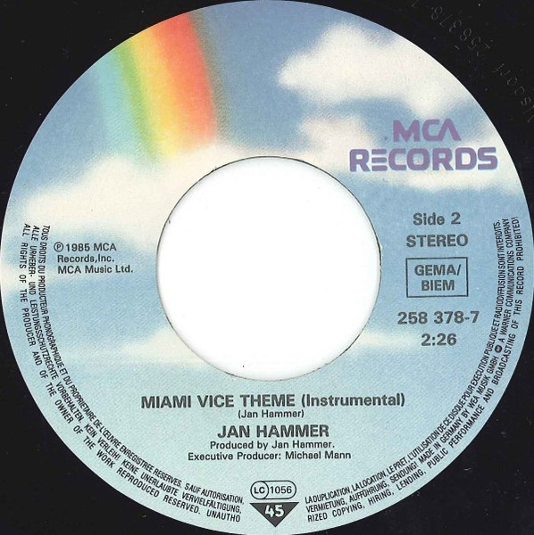 Jan Hammer - Crockett's Theme tweedehands 7 inch LP bij Run4Records