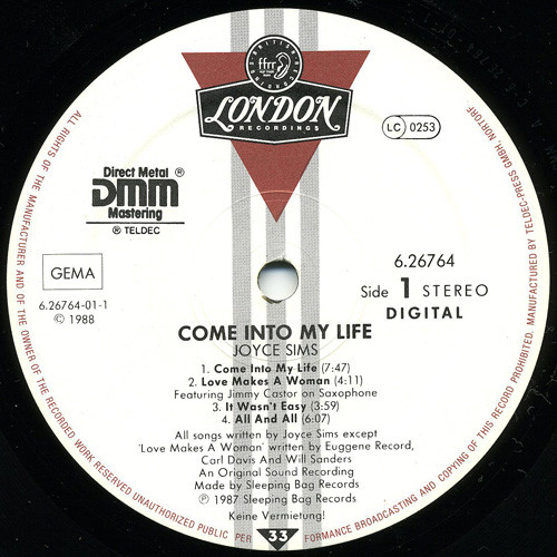 Joyce Sims - Come Into My Life tweedehands soul LP bij Run4Records