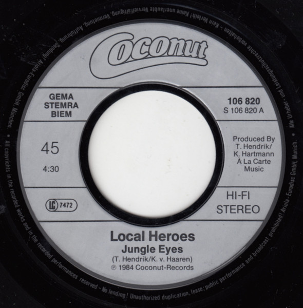 Local Heroes - Jungle Eyes tweedehands 7 inch LP bij Run4Records