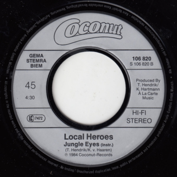 Local Heroes - Jungle Eyes tweedehands 7 inch LP bij Run4Records