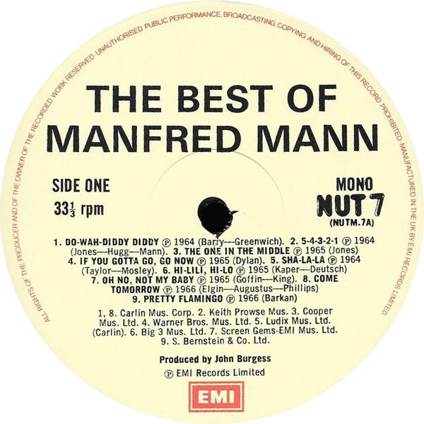 Manfred Mann - The Best Of Manfred Mann tweedehands pop LP bij Run4Records