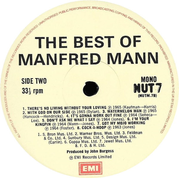 Manfred Mann - The Best Of Manfred Mann tweedehands pop LP bij Run4Records