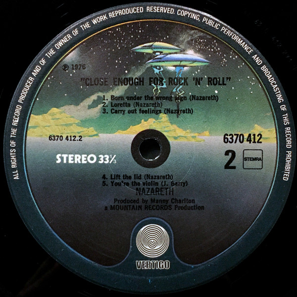 Nazareth (2) - Close Enough For Rock 'N' Roll tweedehands jazz LP bij Run4Records