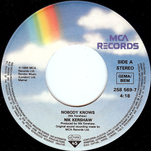 Nik Kershaw - Nobody Knows tweedehands 7 inch LP bij Run4Records