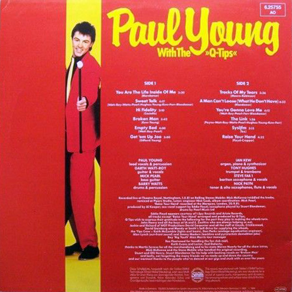 Paul Young, The Q Tips - ...Live tweedehands pop LP bij Run4Records