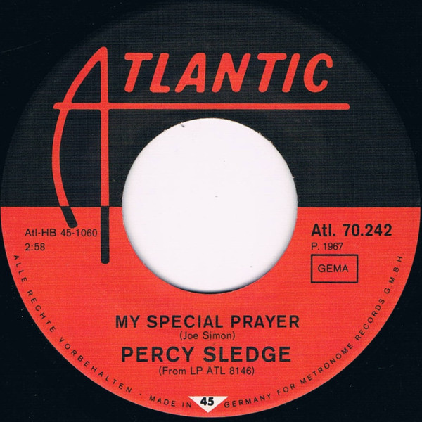 Percy Sledge - My Special Prayer / Pledging My Love tweedehands 7 inch LP bij Run4Records