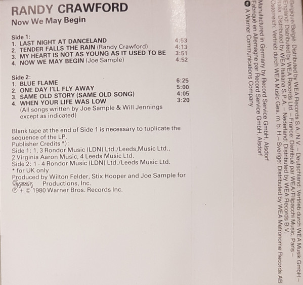 Randy Crawford - Now We May Begin tweedehands cassette LP bij Run4Records