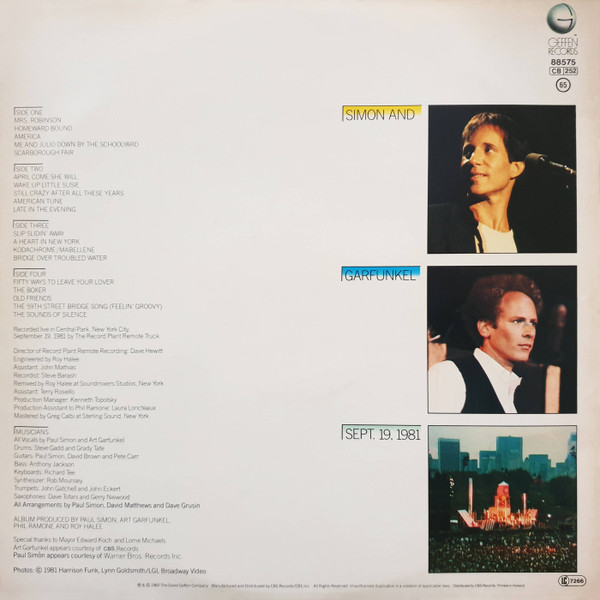 Simon & Garfunkel - The Concert In Central Park tweedehands pop LP bij Run4Records