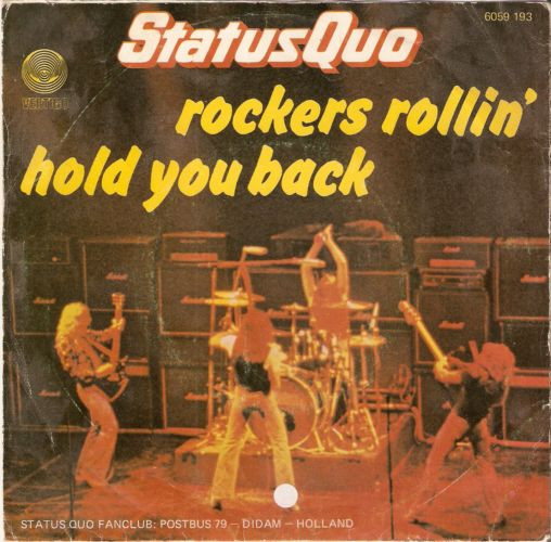 Status Quo - Rockers Rollin' / Hold You Back tweedehands 7 inch LP bij Run4Records