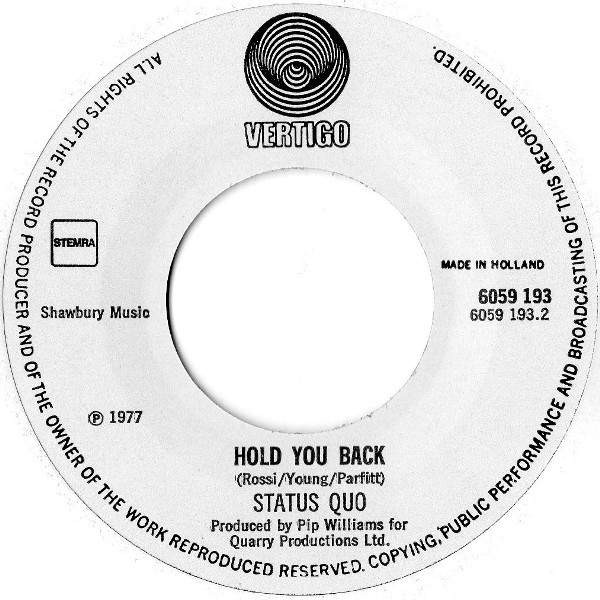 Status Quo - Rockers Rollin' / Hold You Back tweedehands 7 inch LP bij Run4Records