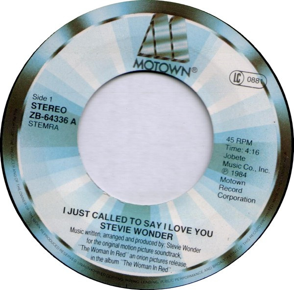 Stevie Wonder - I Just Called To Say I Love You tweedehands 7 inch LP bij Run4Records