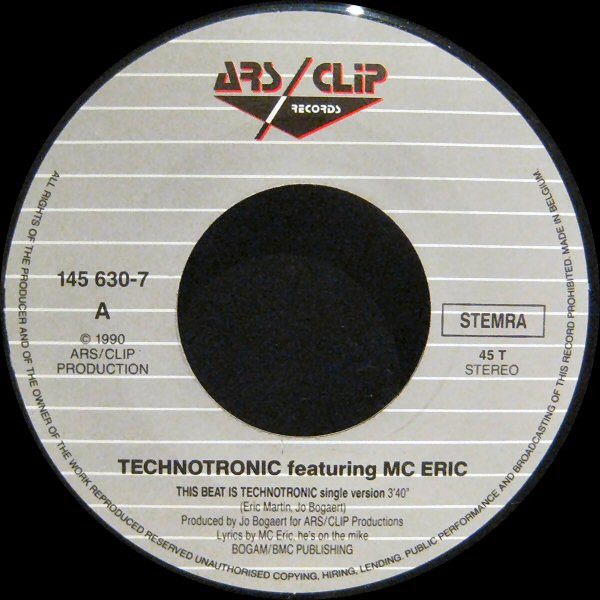 Technotronic, MC Eric - This Beat Is Technotronic tweedehands 7 inch LP bij Run4Records