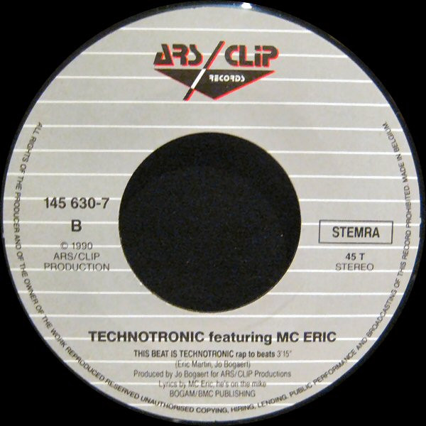 Technotronic, MC Eric - This Beat Is Technotronic tweedehands 7 inch LP bij Run4Records