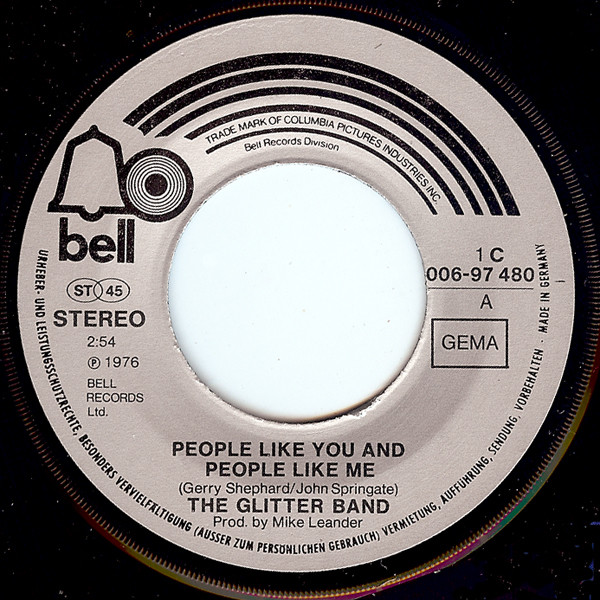 The Glitter Band - People Like You And People Like Me tweedehands 7 inch LP bij Run4Records