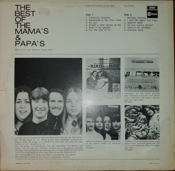 The Mamas & The Papas - The Best Of The Mama's & Papa's tweedehands pop LP bij Run4Records