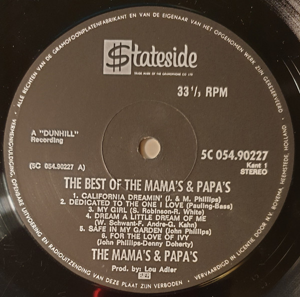 The Mamas & The Papas - The Best Of The Mama's & Papa's tweedehands pop LP bij Run4Records
