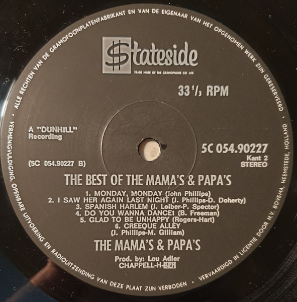The Mamas & The Papas - The Best Of The Mama's & Papa's tweedehands pop LP bij Run4Records