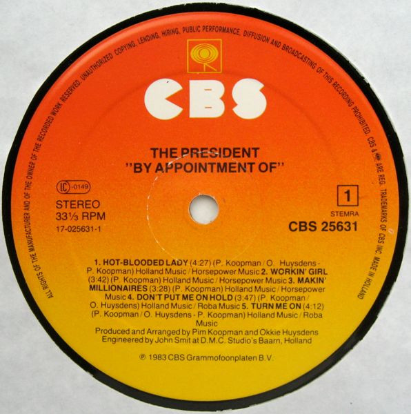 The President - By Appointment Of tweedehands rock LP bij Run4Records