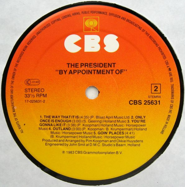 The President - By Appointment Of tweedehands rock LP bij Run4Records