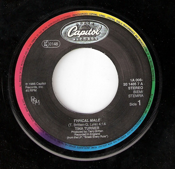 Tina Turner - Typical Male tweedehands 7 inch LP bij Run4Records