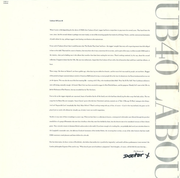 UB40 - Labour Of Love II tweedehands pop LP bij Run4Records
