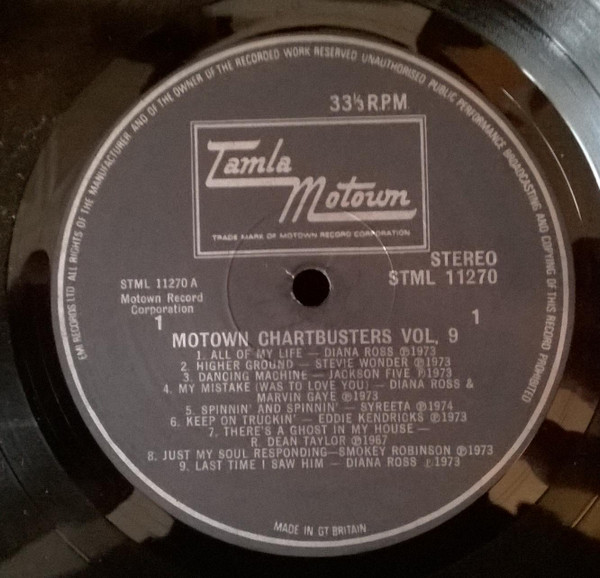 Various - Motown Chartbusters Vol. 9 tweedehands verzamel LP bij Run4Records