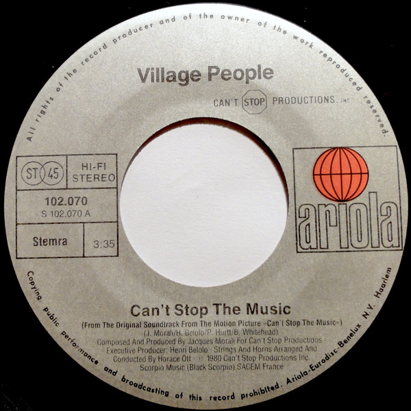 Village People - Can't Stop The Music tweedehands 7 inch LP bij Run4Records