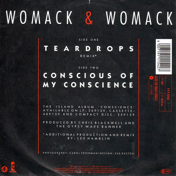 Womack & Womack - Teardrops tweedehands 7 inch LP bij Run4Records