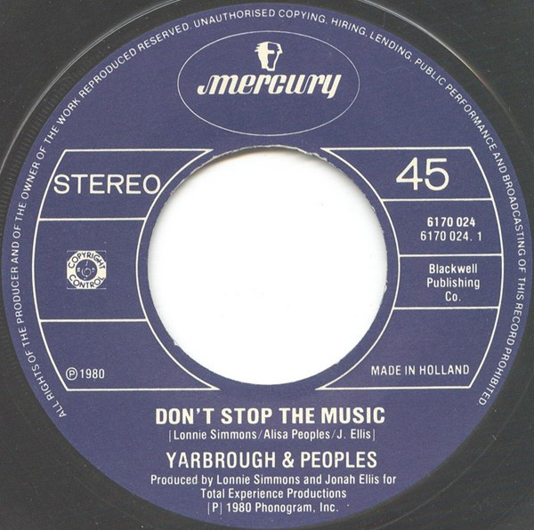 Yarbrough & Peoples - Don't Stop The Music tweedehands 7 inch LP bij Run4Records