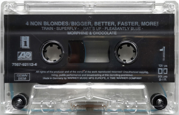 4 Non Blondes - Bigger, Better, Faster, More! tweedehands cassette LP bij Run4Records
