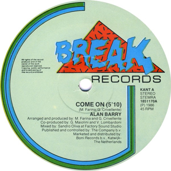 Alan Barry - Come On tweedehands disco LP bij Run4Records