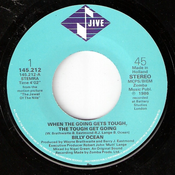 Billy Ocean - When The Going Gets Tough, The Tough Get Going tweedehands 7 inch LP bij Run4Records