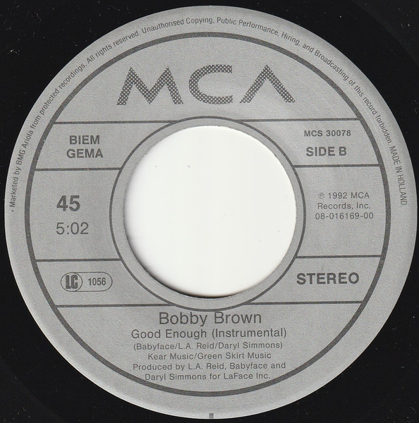 Bobby Brown - Good Enough tweedehands 7 inch LP bij Run4Records