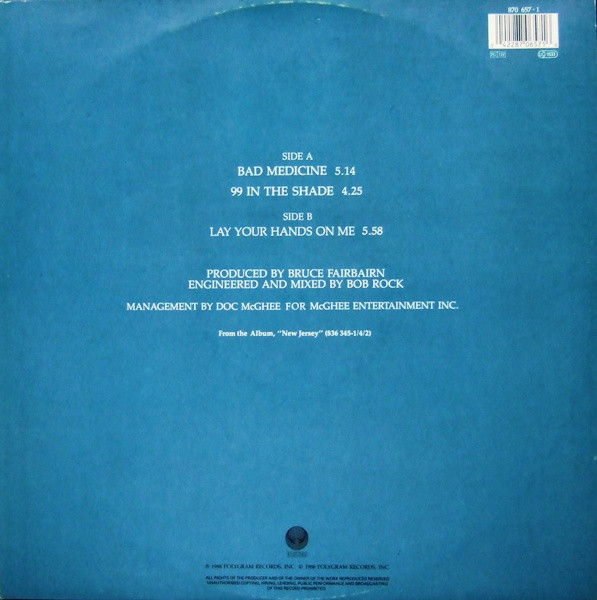 Bon Jovi - Bad Medicine tweedehands rock LP bij Run4Records