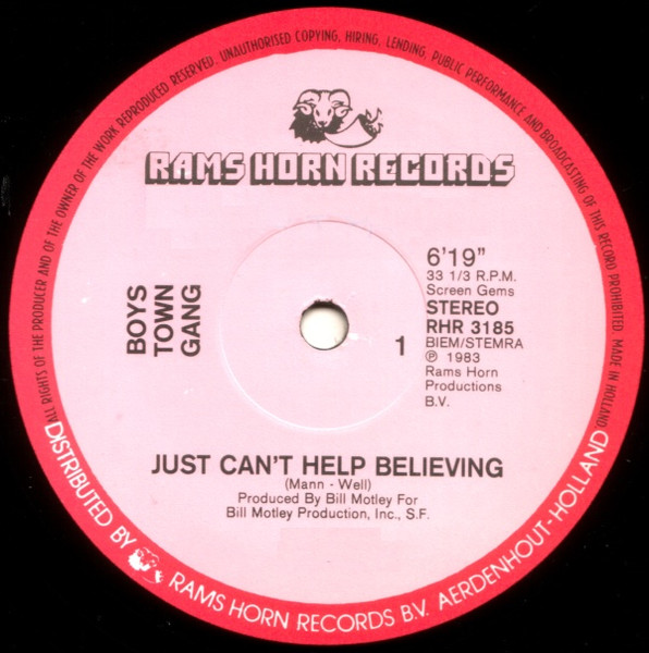 Boys Town Gang - Just Can't Help Believing tweedehands disco LP bij Run4Records