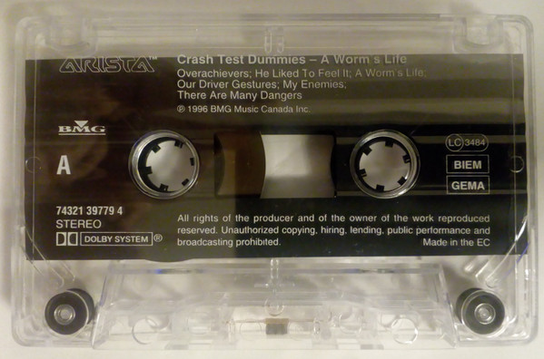 Crash Test Dummies - A Worm's Life tweedehands cassette LP bij Run4Records