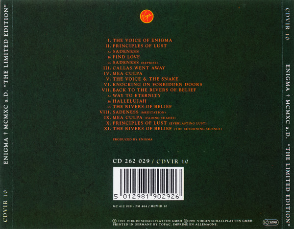 Enigma - MCMXC a.D. "The Limited Edition" tweedehands pop LP bij Run4Records
