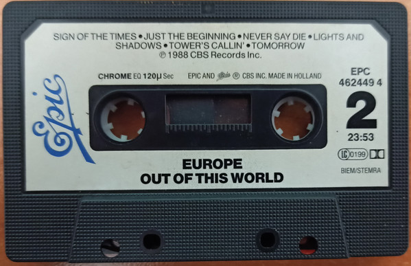 Europe (2) - Out Of This World tweedehands cassette LP bij Run4Records
