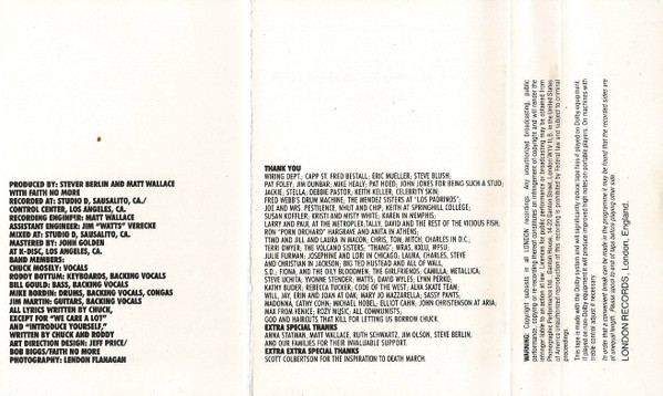 Faith No More - Introduce Yourself tweedehands cassette LP bij Run4Records